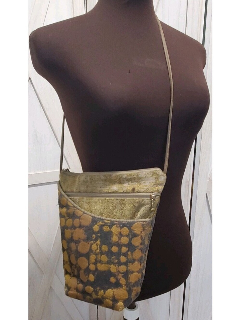 Maruca Cross Body (or Shoulder) Jacquard 4-Pocket Bag, Fall Colors US Made